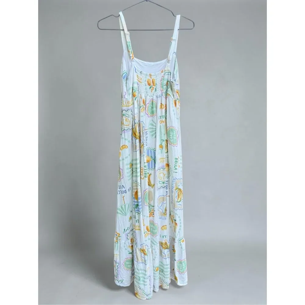 PAPER HEART Linen Midi Dress - Anthropology